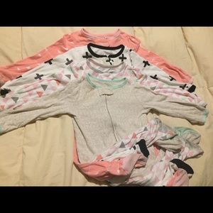 Comfy, bundle of one piece sleepers for baby girl